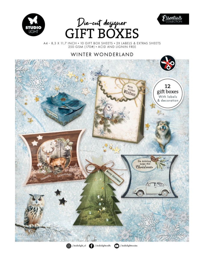 Winter Wonderland Gift Box Die-Cuts, 12 boxes